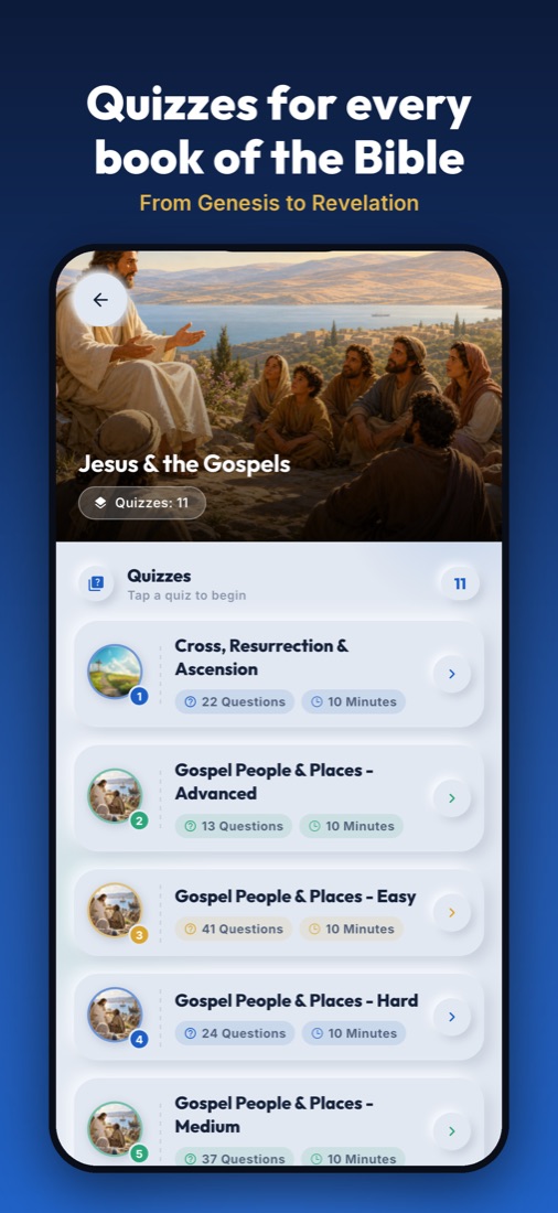 Bible quizzes for every book of the Bible